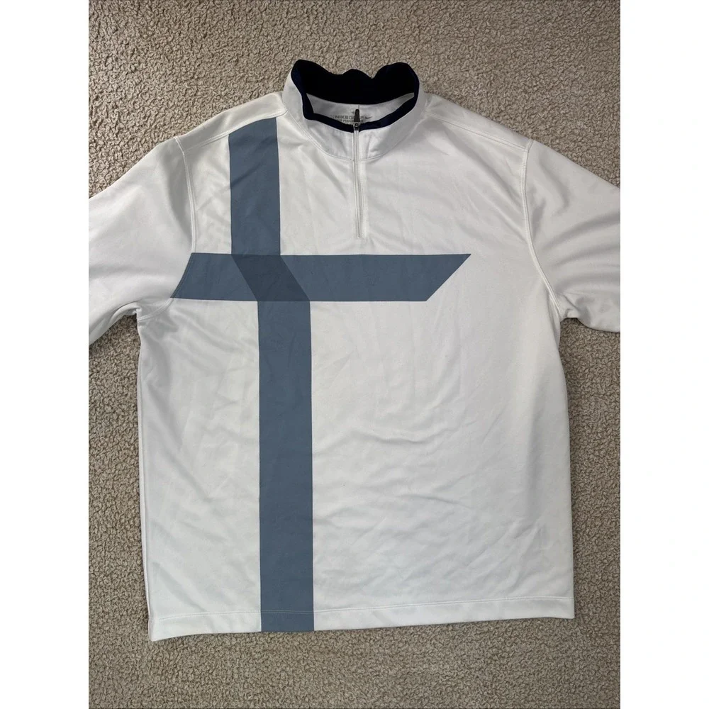 Nike Golf Tour Performance Therma-Fit 1/4 Zip Sweater Men's White Gray XL